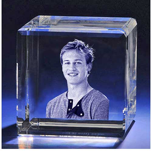 Personalized Laser Etched Photo Crystal Cube