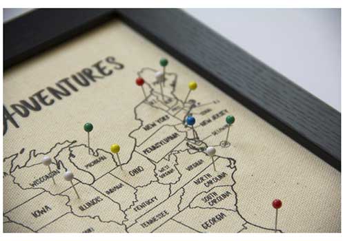 Personalized Push Pin Map