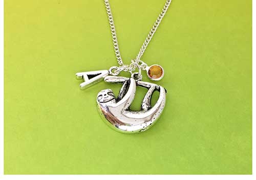 Personalized Sloth Necklace