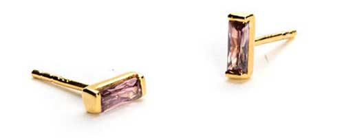 Rhodolite Minimalist Stud Earrings