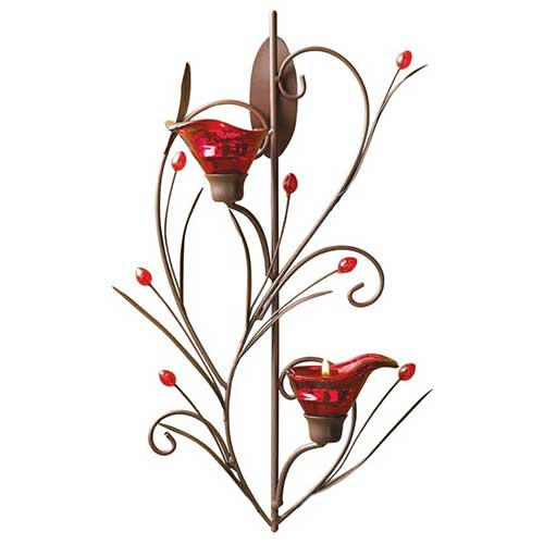 Ruby Blossom Wall Decoration Tealight Holder