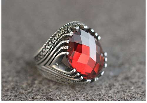 Silver Statement Ruby Ring