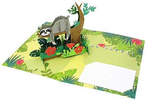 Sloth 3D Greeting Card