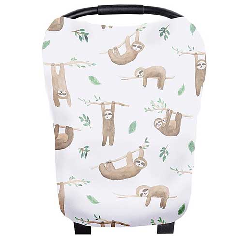 Sloth Baby Car Seat Cover Canopy