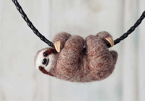 Sloth Stuffed Animal Necklace