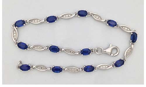 Sterling Silver and Natural Sapphire Bracelet