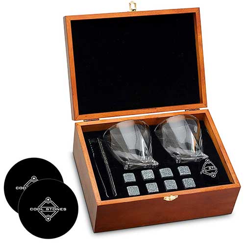 Whisky Stone and Glass Boxes Set