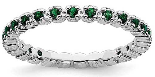 Emerald Stackable Band