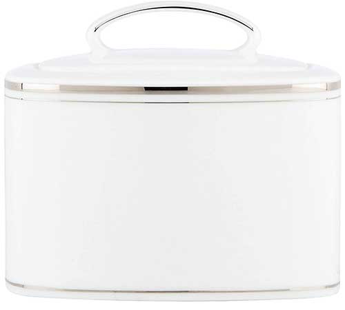 Kate Spade Platinum and Porcelain Sugar Bowl