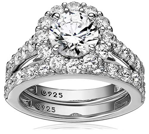 Platinum Plated Cubic Zirconia Ring