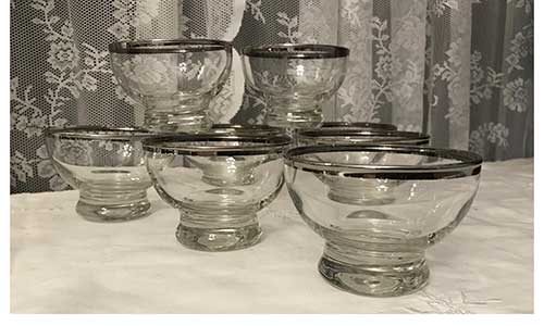 Platinum Rim Dessert Bowls