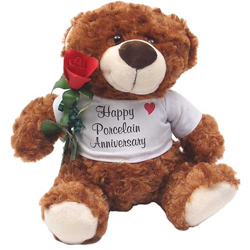 Porcelain Anniversary Teddy Bear