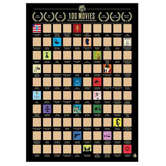 100 Movies Scratch Off Poster