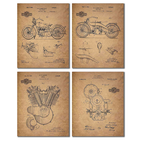 Harley Davidson Patent Prints