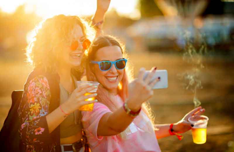 Girls taking a selfie