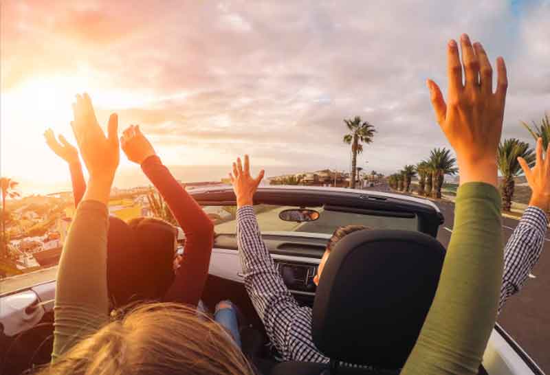 Roadtrip in a convertible car