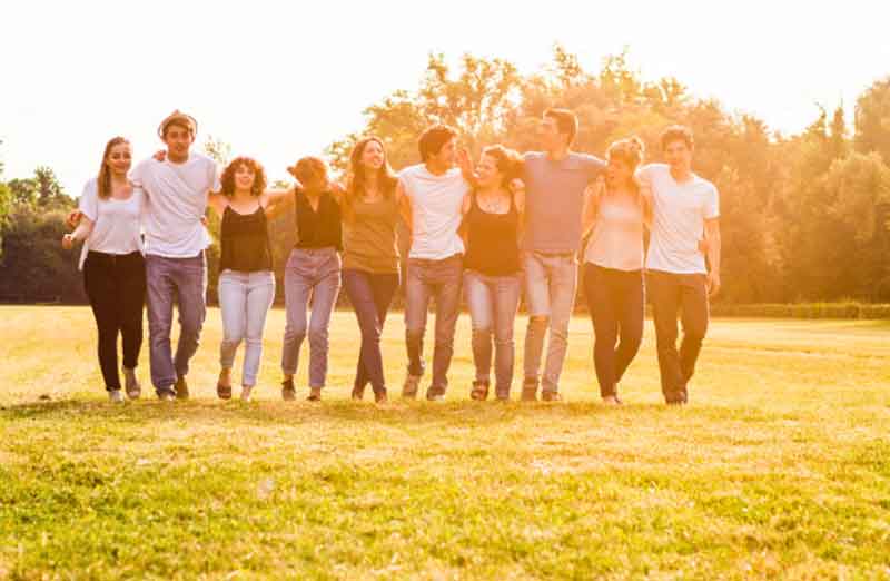 Teenagers out in nature