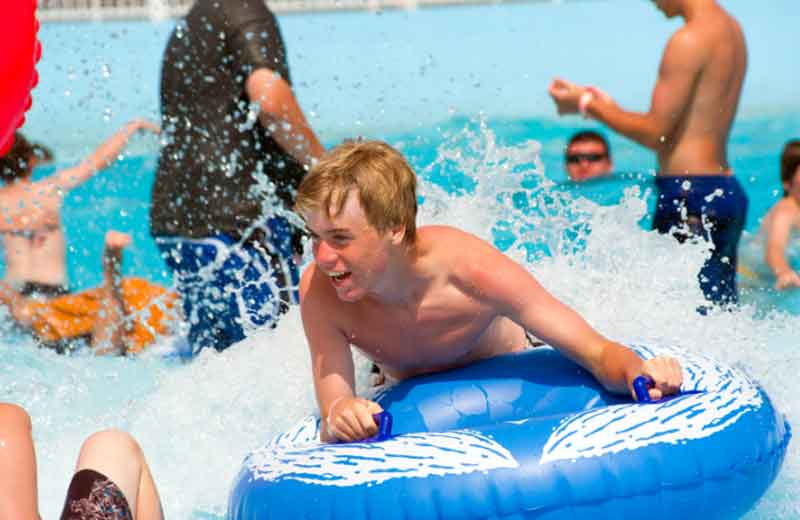 12-year-old at a water park