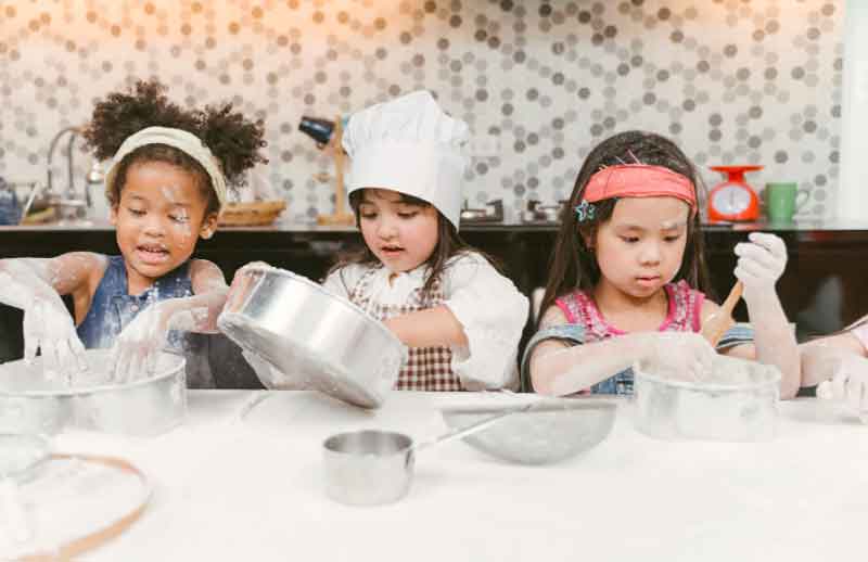 5-year-olds cooking and baking