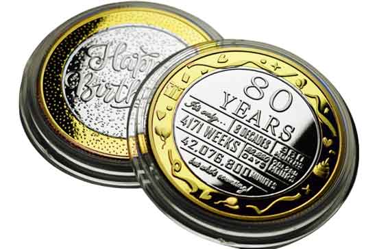 80th Birthday Gold Coin
