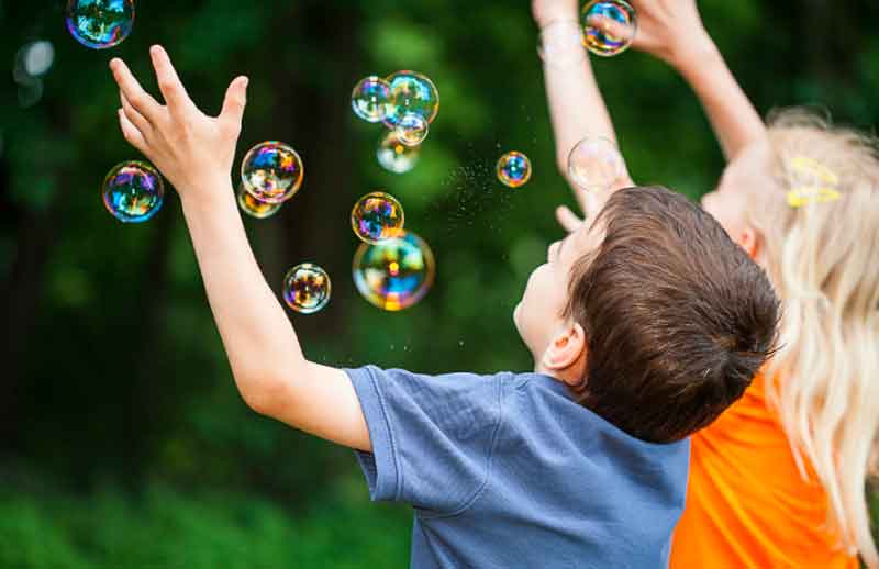 Bubble party with bubble makers