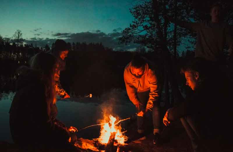 Friends At Bonfire Party