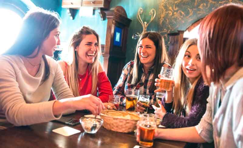 Girlfriends visit a brewery