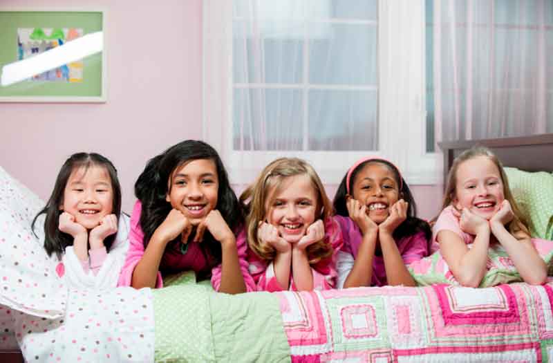 Kids having a sleepover