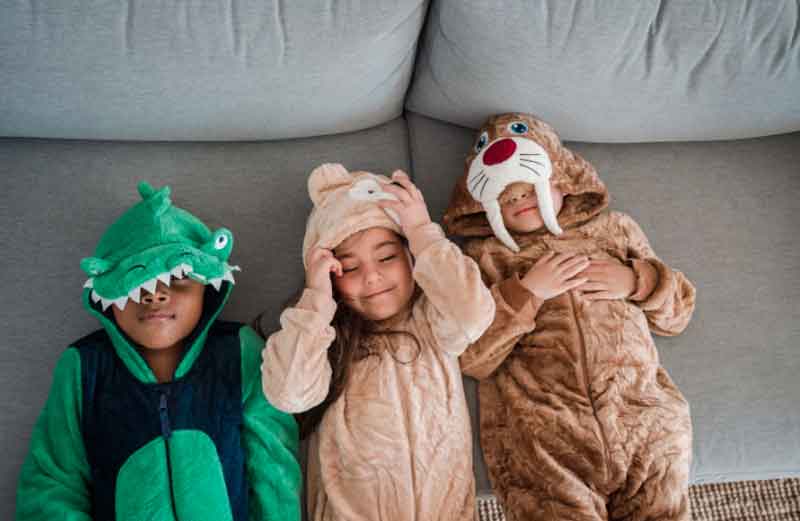 Kids in animal costumes