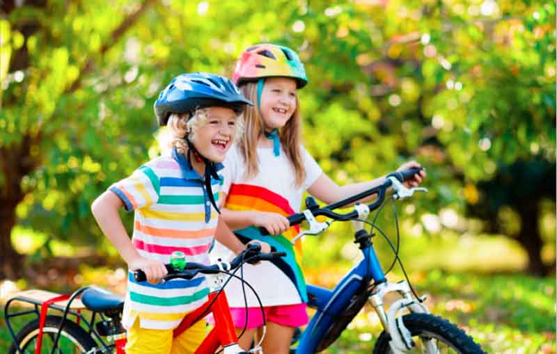 Kids on a bike ride