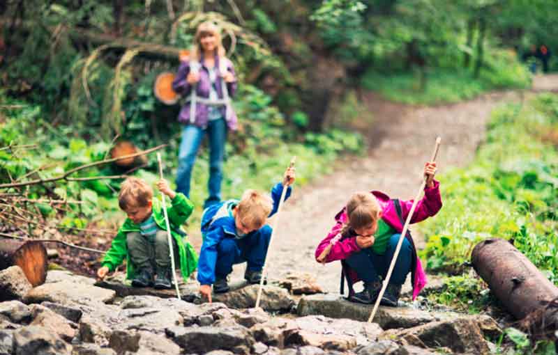 Kids on a hiking trip