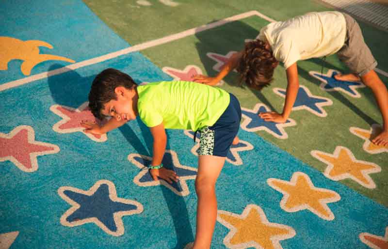 Kids playing games at a 5th birthday party