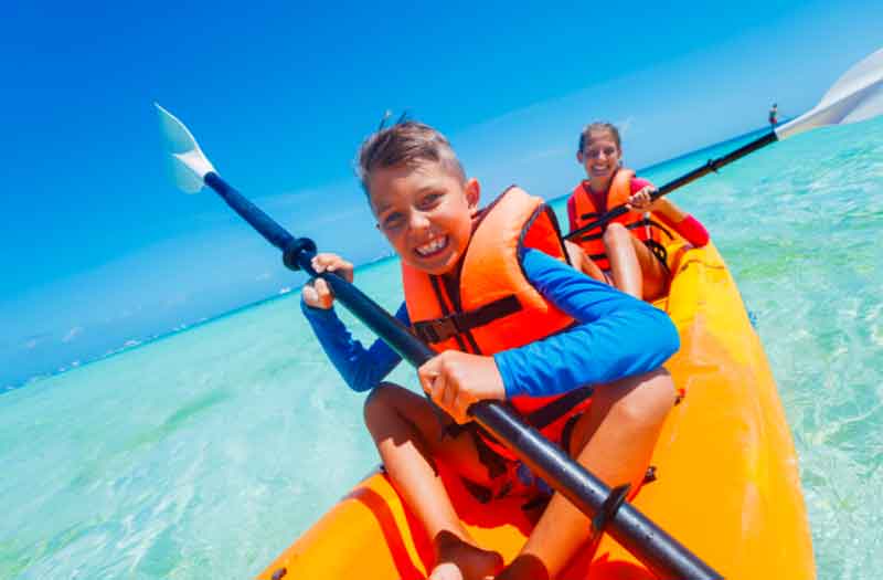 Teens Kayaking