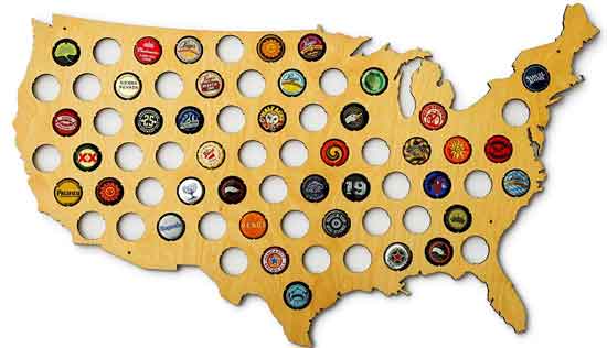 USA Beer Cap Map