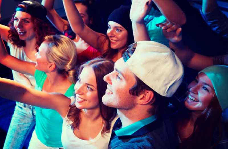 Young people at a concert