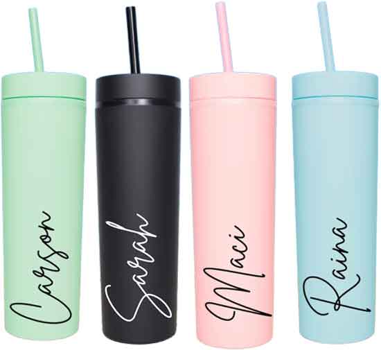 Personalized Tumblers with Straw