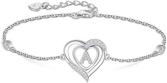 Heart Initial Bracelet